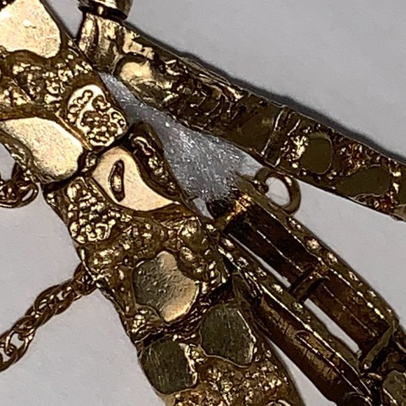 8" 10 Kt Gold Nugget Bracelet w/chain catch - Picture 6 of 10